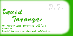 david toronyai business card